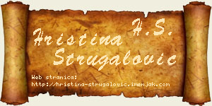 Hristina Strugalović vizit kartica